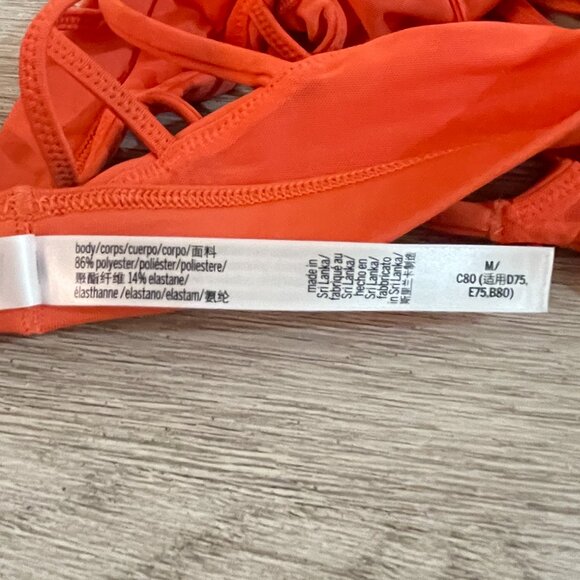 New Victoria's Secret VSX Bra Sport Lace Up Criss Cross Front Coral Reef NWT - Picture 5 of 5